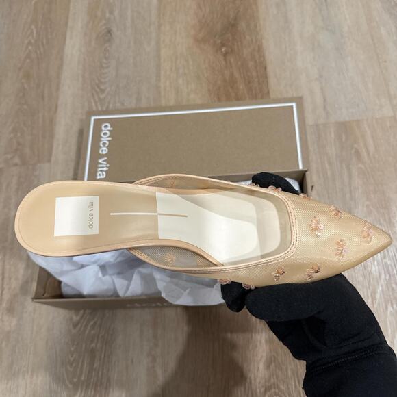 Dolce Vita Beige Floral Heels - Picture 1 of 3